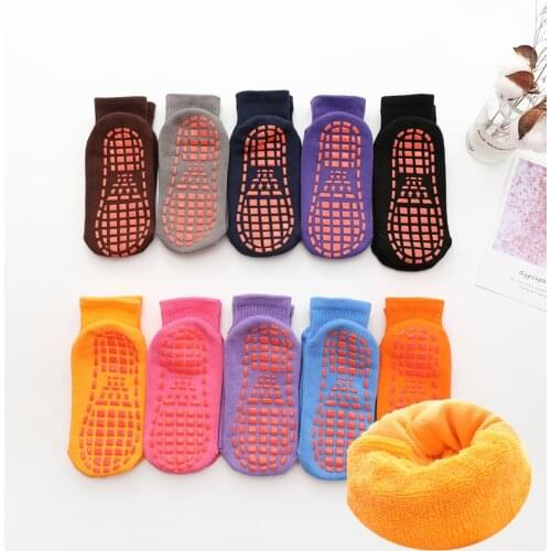 Spring Autumn Winter Thicken Warm Non-slip Floor Socks Boy Girl Socks Home Baby Kids Socks Cotton Candy Color Ankle Socks