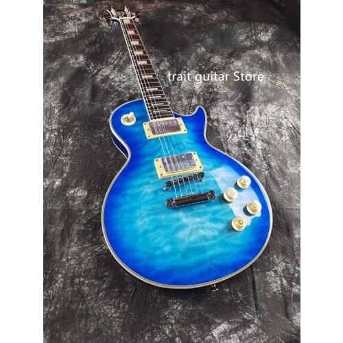 High-quality electric guitar, guitar, blue pattern, mahogany body, rosewood fingerboard, available in stock, free shipping