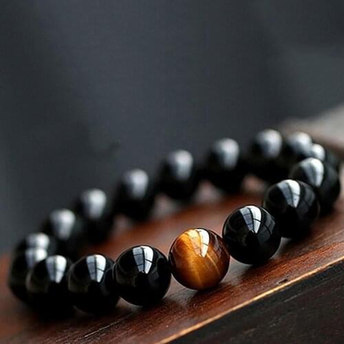 High Quality Natural Vintage Agate Tiger Eye Beads Bangle Bracelet for Party Banquet Gift Fashion Jewelry Wrist