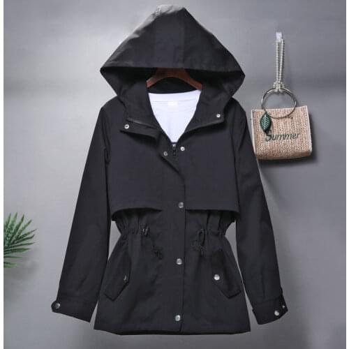 Womens Windbreaker Coat Fashion Spring Autumn Casual White Tooling Jacket Korean Hooded Harajuku Style Student Outwear 3231351