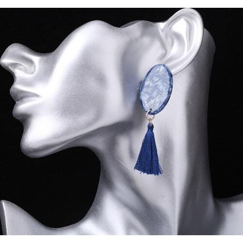 2019 new fashion tassel earrings creative womens temperament geometric pendant earrings acetate earrings