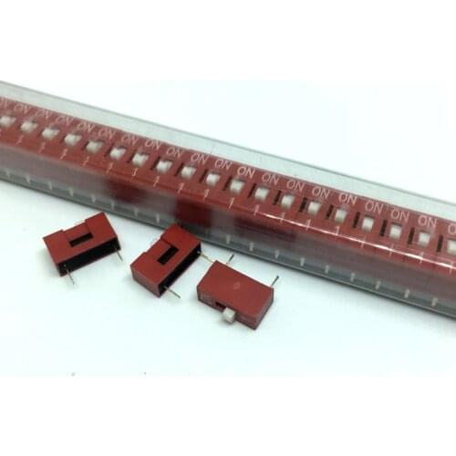 100pcs 1P 1 Position DIP Switch 2.54mm Pitch 2 Row 2 Pin DIP Switch