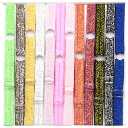 100pcs/lot New Arrival 15mm Glitter FOE Shimmery Elastic Adjustable Headband Cute Headbands Fashion Hairband Hair Accessories