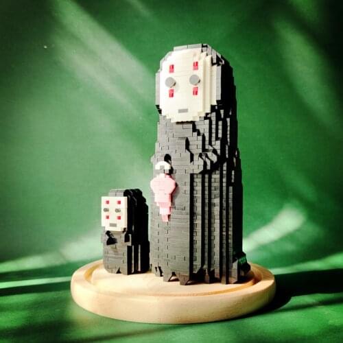 1661pcs+ No Face Spirited Away Micro Building Block 3D Model Anime Mini Brick Figures Toy For Kid Christmas Gift