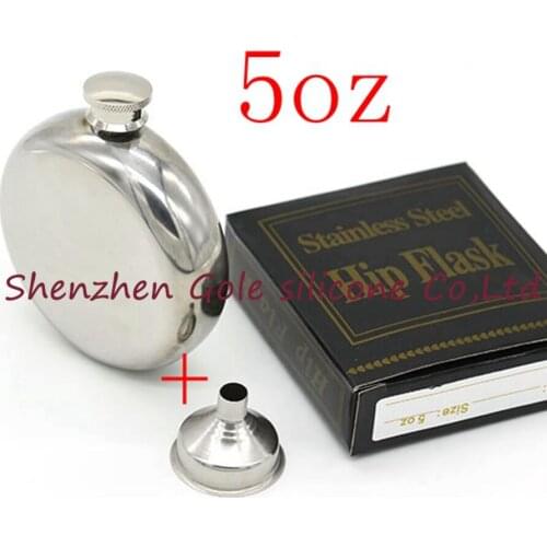 25pcs Stainless Steel Hip Flask 5oz Outdoor Portable Hip Flask Mirror Polished Wine Pot Alcohol Flagon with Funnel