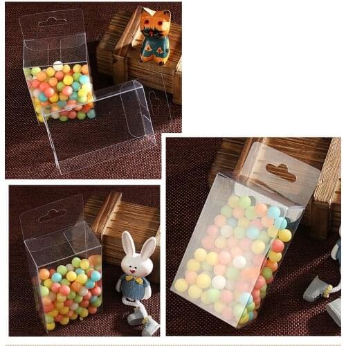 300pcs 3*5*8cm Wedding PVC Box Clear Gift Craft Cosmetic Display Box Small Jewelry Packing Holder Transparent Plastic Box