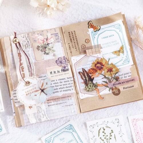 45Pcs/Lot Classic Frame Label Material Paper Junk Journal Planner Scrapbooking Vintage Decorative DIY Craft Paper
