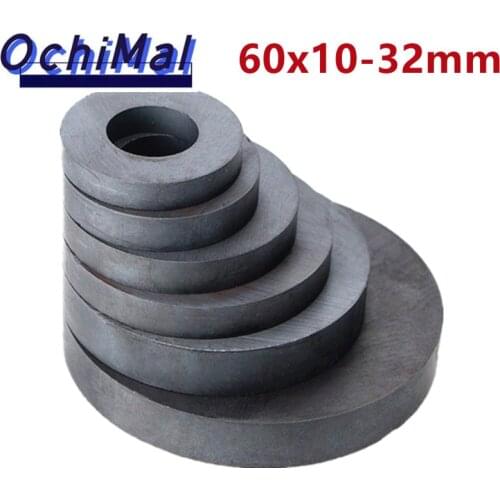5pcs/lot Ring Ferrite Magnet Out Diameter 20 32 45 55 60 70 80 100mm Permanent magnet Black Round Speaker ceramic magnet