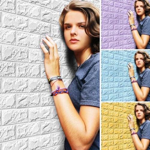 60x30cm PEFoam Self Adhensive 3D Embossed Brick DIY Wall Sticker Waterproof Wall Covering Wallpaper For TV Background Kids Room