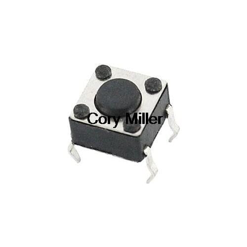 6 x 6 x 6mm Momentary Black Tactile Tact Push Button Switch 4 Pin DIP
