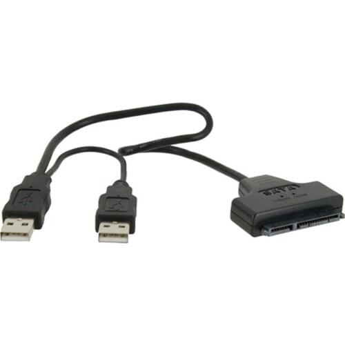 USB 2.0 to 2.5inch HDD 7+15pin SATA Hard Drive Cable Adapter for 22pin SATA SSD & HDD