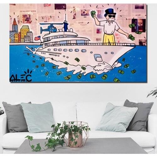 Alec Monopoly Wolf Of Wall Street Canvas Painting Prints Living Room Home Decoration Modern Wall Art Oil Painting Poster Picture