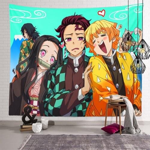 Anime Cartoon Tapestry Hanging Decoration Background Cloth Aesthetic Room Decor Kawaii Home Decor Hippie Tapiz Decoration Mural