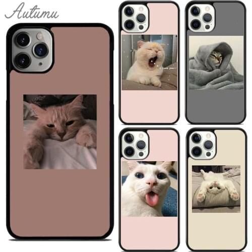 Cute Cats Aesthetic Phone Case for iPhone 11 12 Pro Max mini X XR XS SE 2020 5 6S 7 8 Plus Samsung Galaxy S8 S9 S10 Cover shell