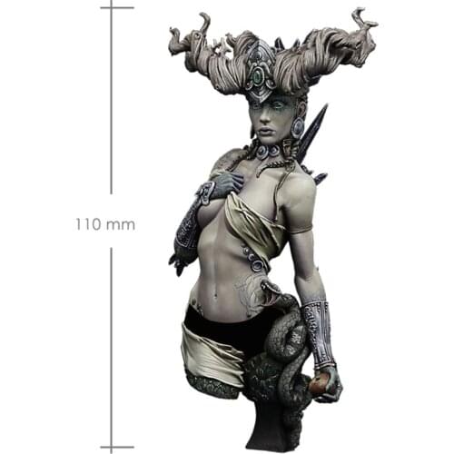 110mm Earth Girl Warrior Figure Resin Bust Character Model X364