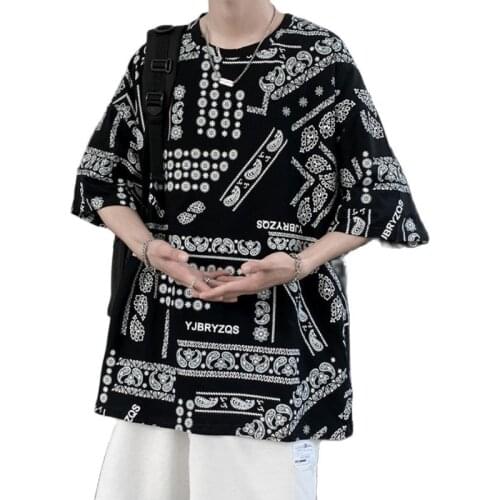 Hip Hop T Shirt Men Print Tie Dye Streetwear Harajuku High Street Short Sleeve Fashion Cotton Tshirt Oversized Summer Leisure5xl