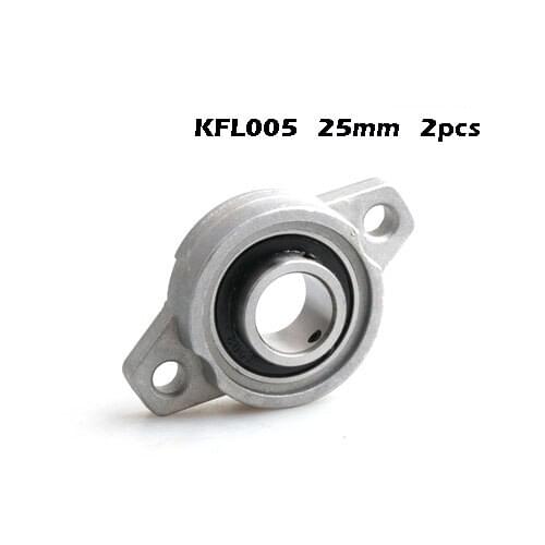 KFL005 2pcs Zinc Alloy 25mm Pillow Block Bearing FL005 Flange Block Bearing