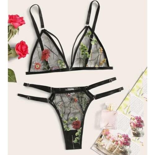 Embroidery Lingerie Womens Underwear Set Sexy Lace Erotic Lingerie Set Female Underwear Set Lace Bra Panties Underwear Wome