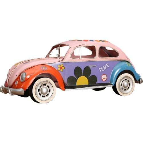 American retro beetle bus car tissue box retro model ornaments tissue box cover pumping box wrought iron tissue box