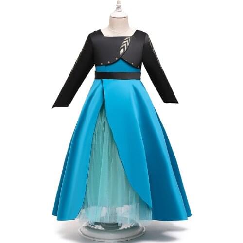 Snow Queen 2 Girls Elsa Princess Dress Kids Performance Costume Elsa 2 Children Birthday Party Fancy Cosplay