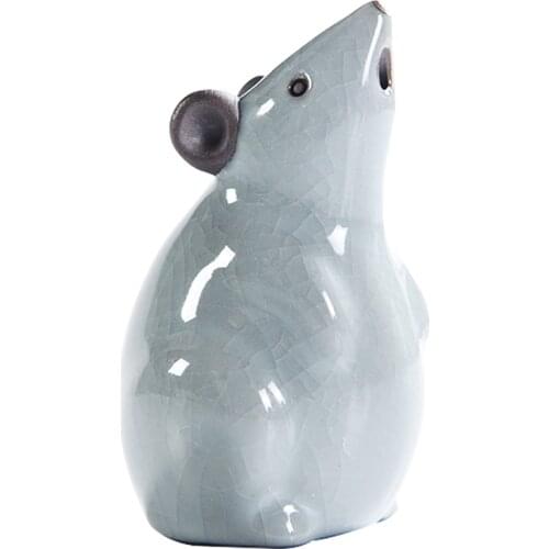 Creative Ceramic Mini Rat Figurines Animal Mice Tea Pet Crafts Fairy Garden Miniatures Statues Office Desk Home Decoration