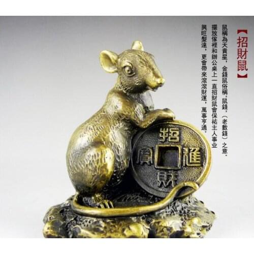 Rat mouse squirrel town house zodiac animal imitation pure copper crafts mouse household crafts sculpture statues Home