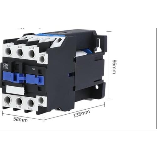 LC1D DC CJX2-3210Z 32A NO Contactor 3-Phase DIN Rail Mount Electric Power Contactor 12V 24V 36V 48V 110V 220V