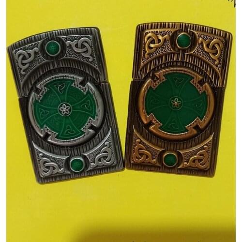 Metal Badge for Kerosene lighter Oil Lighter DIY Handmade Smoker Accessories Gadgets Decor Accessory Green starry sky