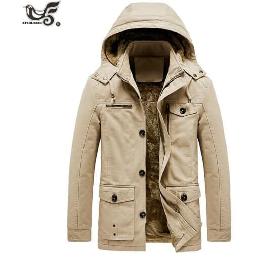 New Brand Clothing Thick Winter Parkas men Washed Cotton Warm Fleece Jacket outwear Multi-Pocket Business Parkas Hombre Invierno