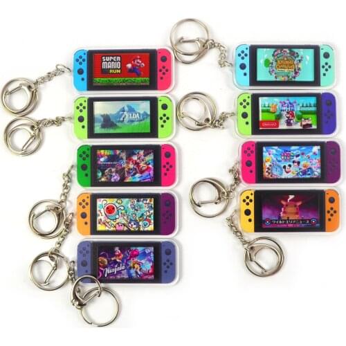 2020 New Mari Game Animal Crossing Keychain Switch Car Keyring Charm Bag Pendant Fashion acrylic Key Chains