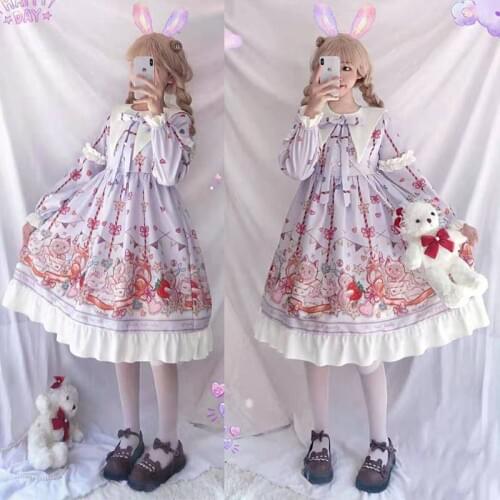 Tailor made Patterned Cute Lolita Dress Cosplay Costume Halloween Props Party Japanese Cosplay Costumes JSK