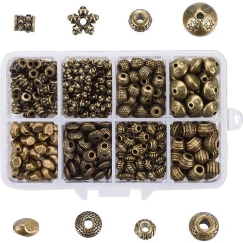 Pandahall 1Box Alloy Spacer Beads Loose Metal Beads for Jewelry Making DIY Bracelet Charms Jewelry Accessories