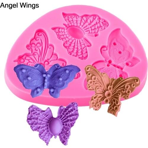Food grade 3D Reverse forming Fondant cake silicone mold Butterfly shaped for polymer clay chocolate pastry decoration tools1234