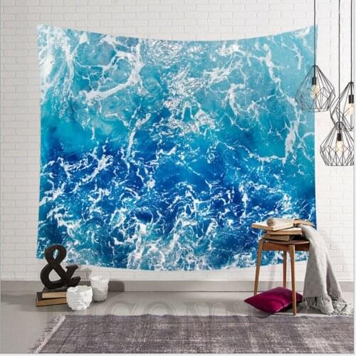 Sea Waves Boho Tapestry Hippie Wall Hanging Bedspread Throw Cover Home Decor UK