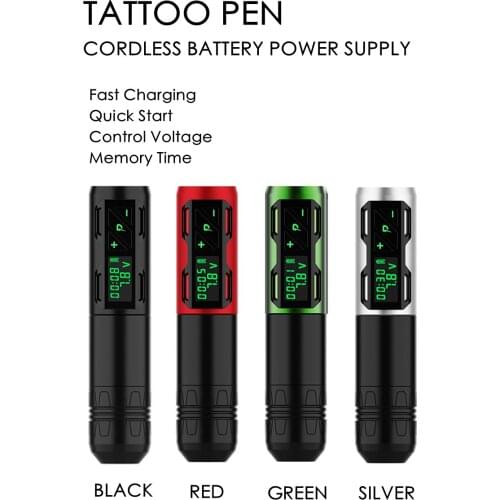 Portable Tattoo Cartridge Pen Machine Wireless Power Supply Coreless Motor Digital LED Display Makeup Eyebrow Tattoo pen