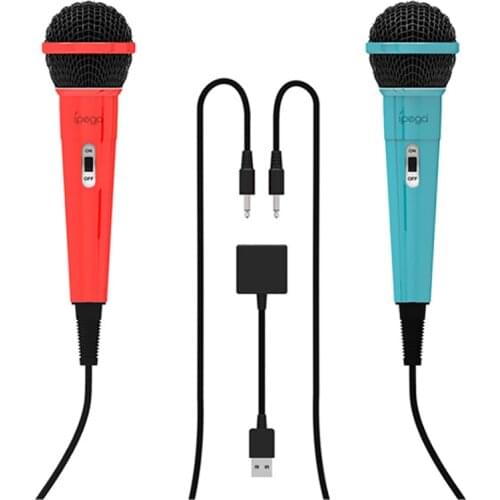 For Nintendo Switch Microphone Wired Game Mic Compatible for PS5/PS4/XBOX ONE/PC Plug and Play with USB To Two 3.5mm Adapter