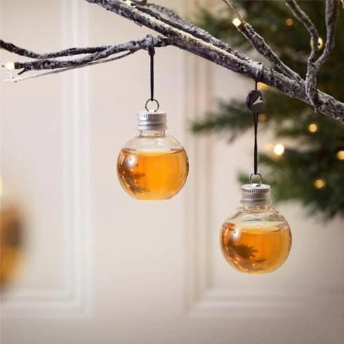 6PC 50/150/300ML Bulb Christmas Decoration Ball Water Bottle Booze Filled Christmas Tree Ornaments Juice Bulbs Water Bottle
