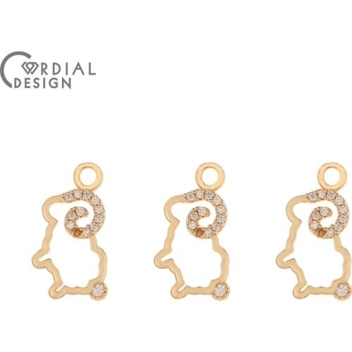 Cordial Design 50Pcs 9*17MM CZ Charms/Jewelry Findings & Components/Earrings Making/Hand Made/DIY Pendant/Jewelry Accessories