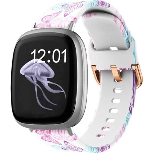 Silicone Strap For Fitbit Versa 3/Fitbit Sense Adjustable Watchband Replacement Bracelet for fitbit versa3 Smart Watch Wristbelt