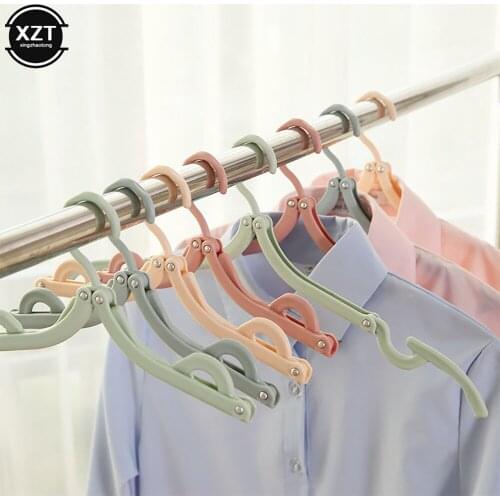 10 Pcs/lot Folding hangers portable outdoor non-slip hanger Portable Travel Cloth Hanger Clothespin Towel Sock Storage Organizer