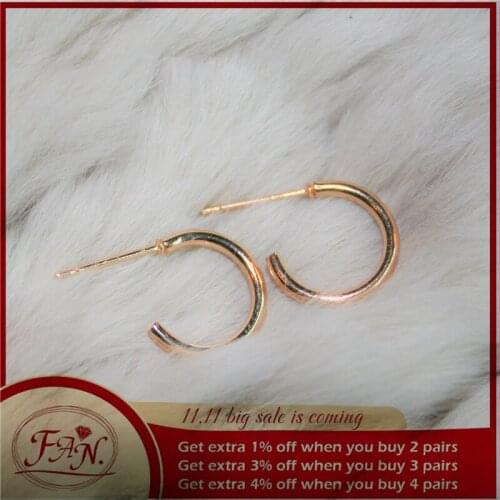 2021 Trend Charming Cool Girls Women Lady Golden Color Metal C Shape 1.4cm Stud Earrings Hot Sale Nice Gift for Daily Occasions