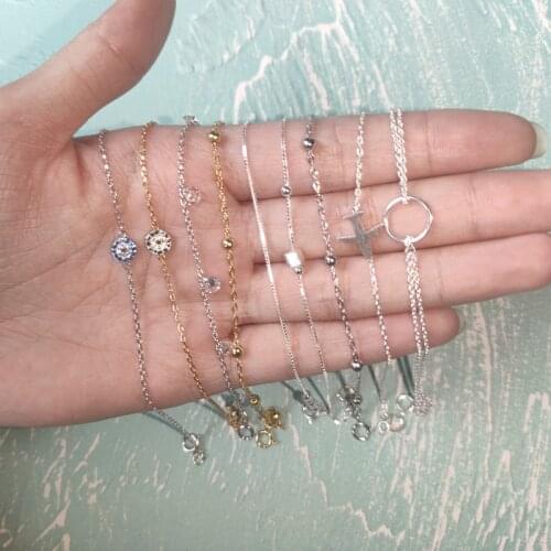 Real 925 Sterling Silver Zircon Bead Round Bracelet For Fashion Women Party Hiphop Fine Jewelry MInimalist Accessories