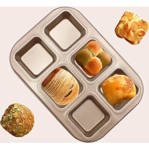 1pc Non-stick Carbon Steel Cupcake Muffin Mold Square Baking Pan Cake Pan Cookie Mold Kitchen Tools
