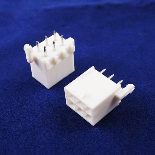 100pcs 4.14 mm Male Header 6 Pin 2x3 Position 0.163" Straight Through Hole Cross Mini Universal Mate-N-Lok 770178-1 Shrouded