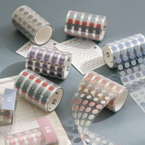 1250 Pcs/ Roll Dots Washi Tape Round Stickers Dot Stickers For Diy Decorative Diary Planner Scrapbooking Photo Ablums