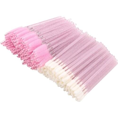 200 lip brushes and eyelash brushes for eyebrows, crystal disposable lipstick applicator, mascara stick, makeup beauty tool kit