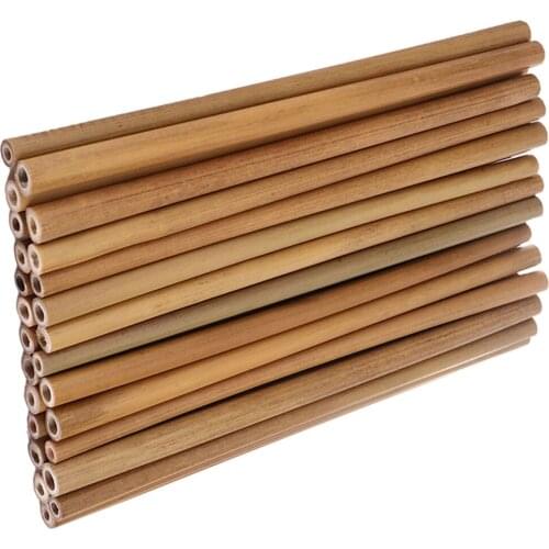 30x Natural Real Bamboo Straw Sustainable Party Handmade Pen Holder Wood
