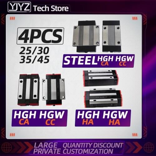 4pcs HGH15-45CA HGW15-45CC HGH20-35HA HGW20-35HA slider block match use HGR linear guide for linear rail CNC diy parts