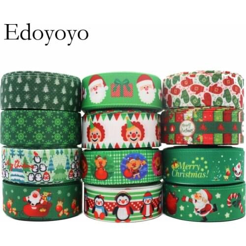 5 Yards 7/8' 22MM Christmas Day Printed Grosgrain Ribbons For Hair Bows DIY Handmade Materials Y2020091201