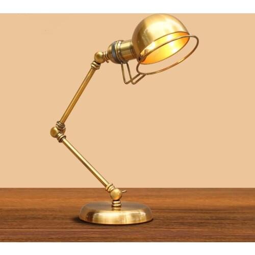 American fashion Decorative LED retro bronze rocker table lamp hotel bedroom lamp bedside lamp study lamp FG357